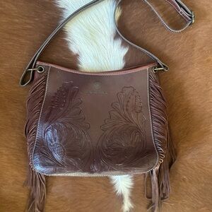 Ariat Brown Leather Fringe Bag